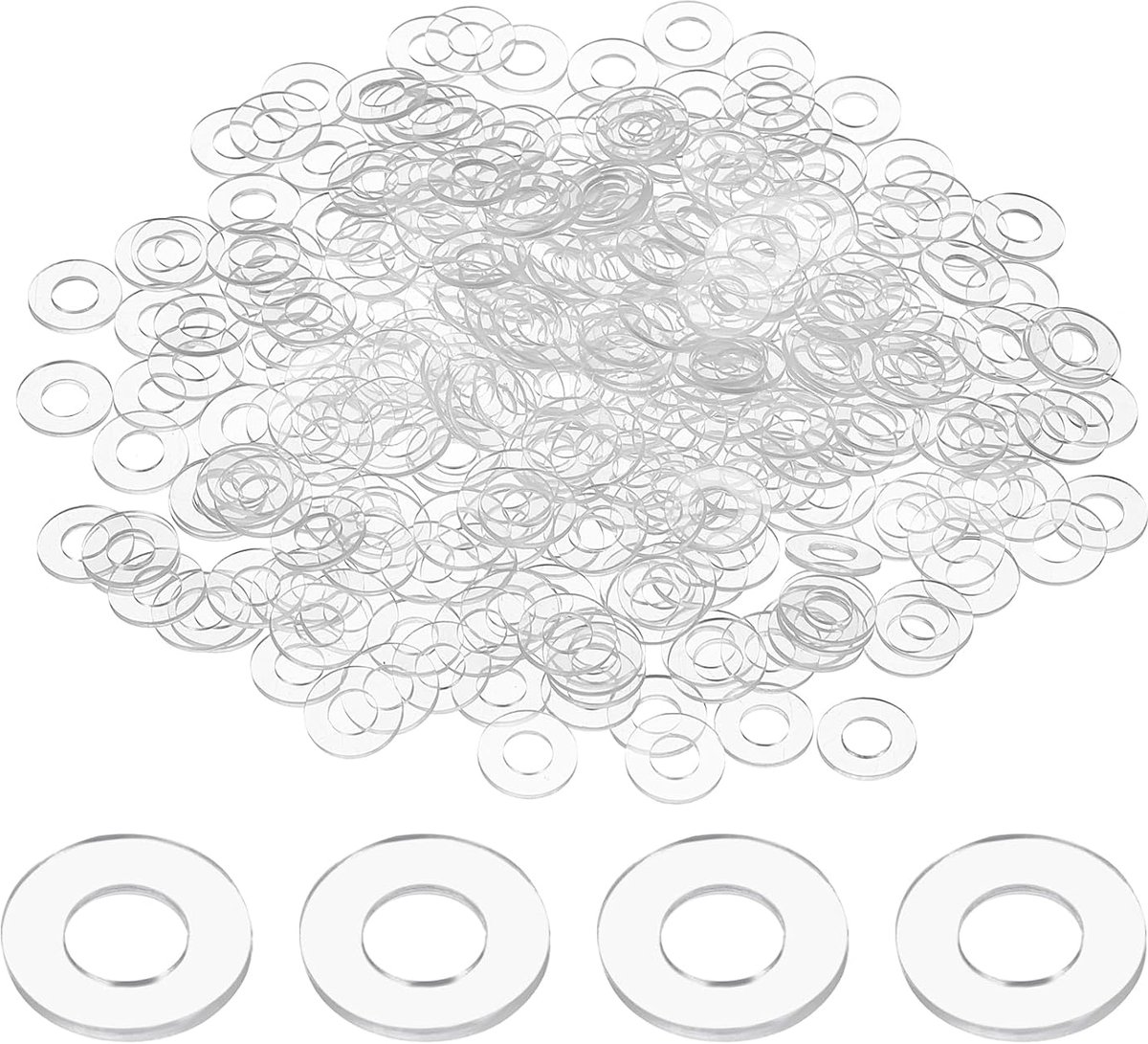 300 stuks platte sluitringen, pvc, M6 6 mm, ID 10 mm, buitendiameter 1 mm, dikke afdichtring, metrische ronde sluitringen, vervanging voor waterslangen, handgrepen, douchedeuren