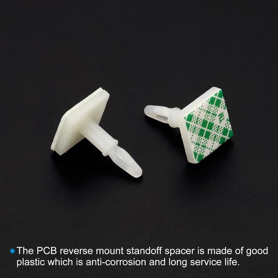 24 stuks zelfklevende PCB afstandhouders zelfklevende afstandhouders 0,43 inch steunhoogte zelfklevende geïsoleerde afstandhouders voor PCB PC board ondersteuning wit — afbeelding 5