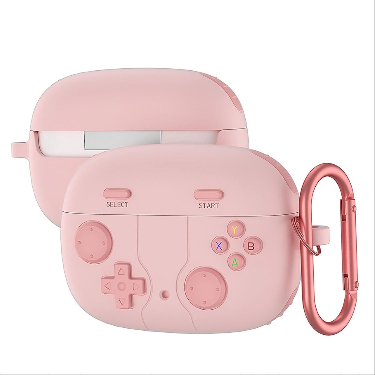 Hoesje compatibel met JBL Wave 200 TWS/Vibe Beam, schattige grappige cartoon siliconen TPU zachte beschermhoes met sleutelhanger inbegrepen voor jongens meisjes mannen vrouwen - roze
