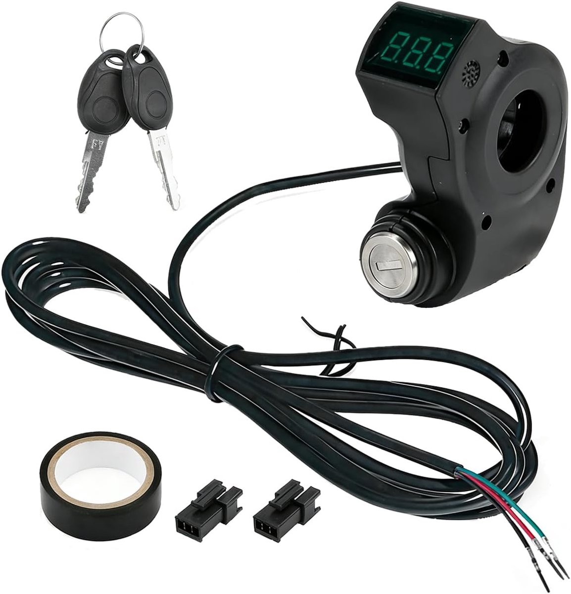 Accessoires, 3-pins stekker voor KUGOO voor M4 Scooter Starter Switch Lock Digitale Display Schakelaar met Sleutels voor 22,2 mm E-bike Stuur