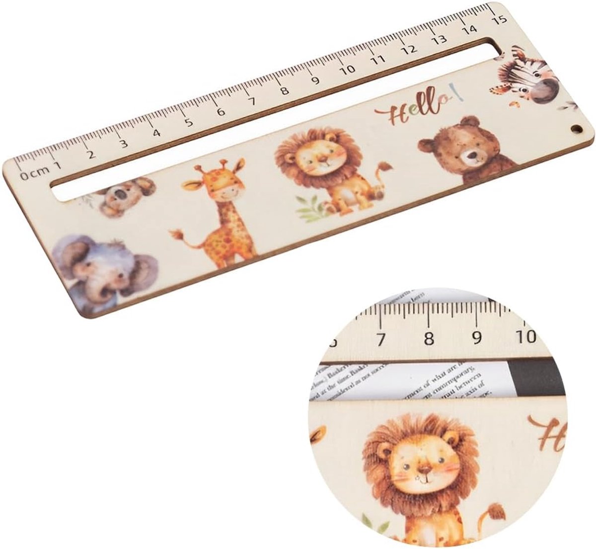 1 x leeshulp voor kinderen, 1 klas, leeshulp 2025, schoolkind, gepersonaliseerde houten bladwijzer, leesliniaal voor de eerste schooldag, cadeau-idee voor de vulling van schooltassen (dier)