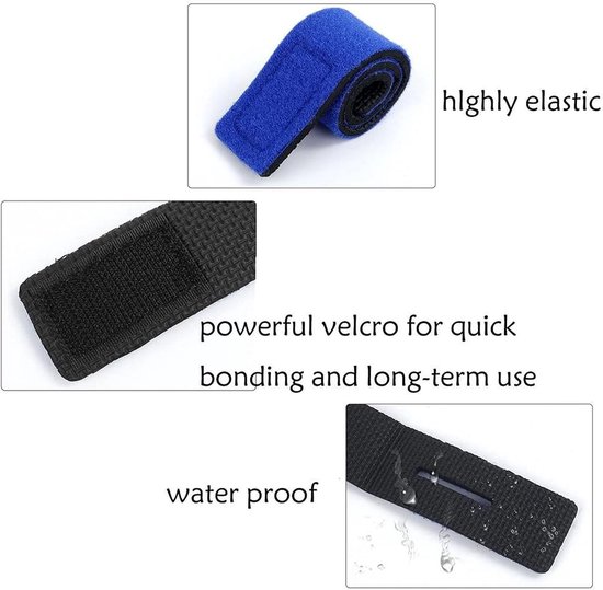 Vishengel Banden - 12 Stuks - Verstelbare Klittenband - Strapping Wrap - Hengelsport artikelen - Hengel Bevestigingsriemen - Hengelsport accessoires - 24.5 x 3 cm - Universeel - Herbruikbare - Voor hengel organiseren — afbeelding 4