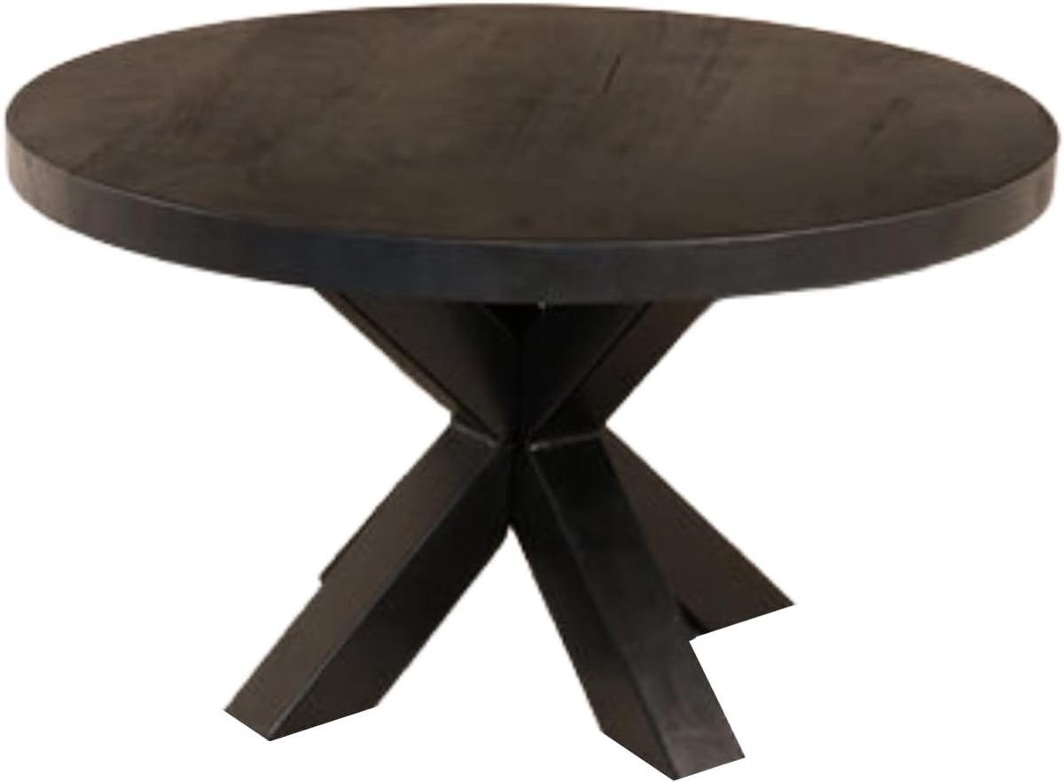 Rond zwart mangohout 70cm Jesse side table duurzaam hout mango bijzettafel