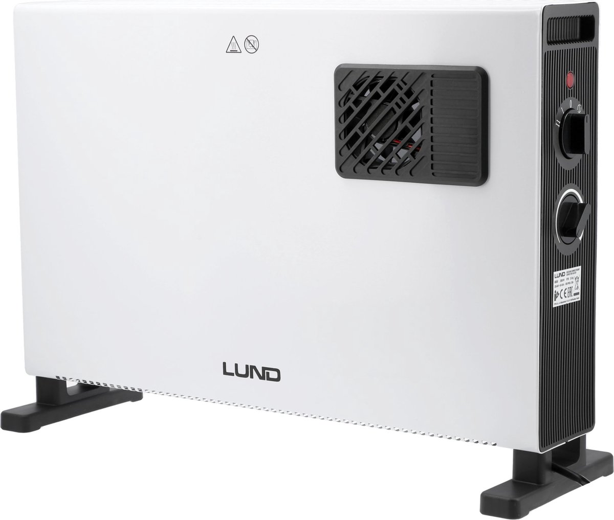 Elektrische Convector Kachel - 2000W - Met Turbo Ventilator - 2 Warmtestanden (1250W / 2000W) & Regelbaar Vermogen - Eenvoudige Draaiknop Bediening - Mobiele Bijverwarming met Oververhittingsbeveiliging & Handgreep