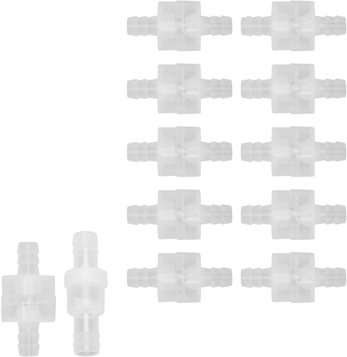10 Pcs Plastic Eenrichtings Terugslagklep Doorschijnend Aquarium Anti Terugstromen Slang Terugslagklep Met Lente Voor Aquarium Tubing Accessoires:(8mm translucent)