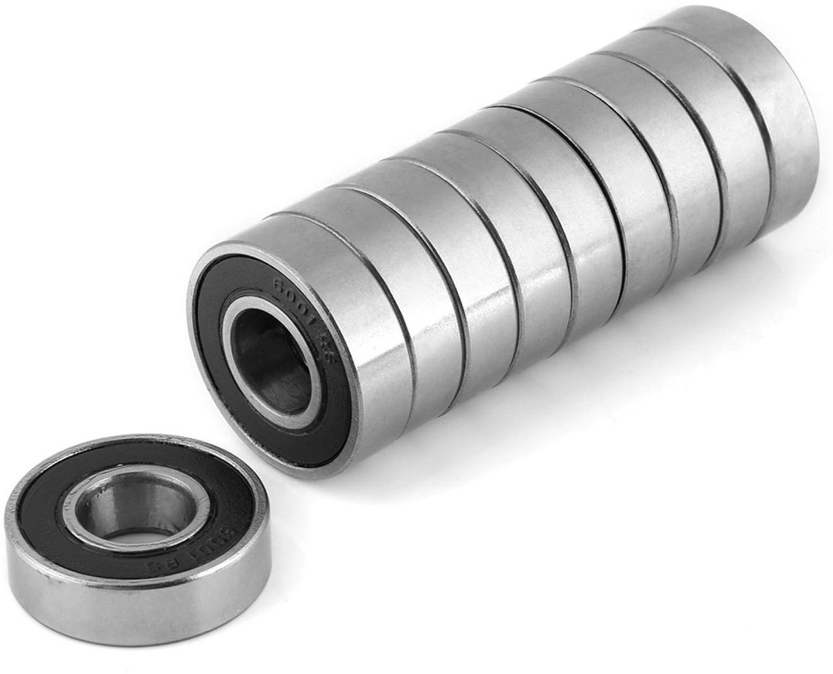 Lagers, 6200-2RS 12 x 28 x 8 mm, dubbel rubber, verzegeld, voor mechanische apparatuur, elektrische instrumenten, 10 stuks