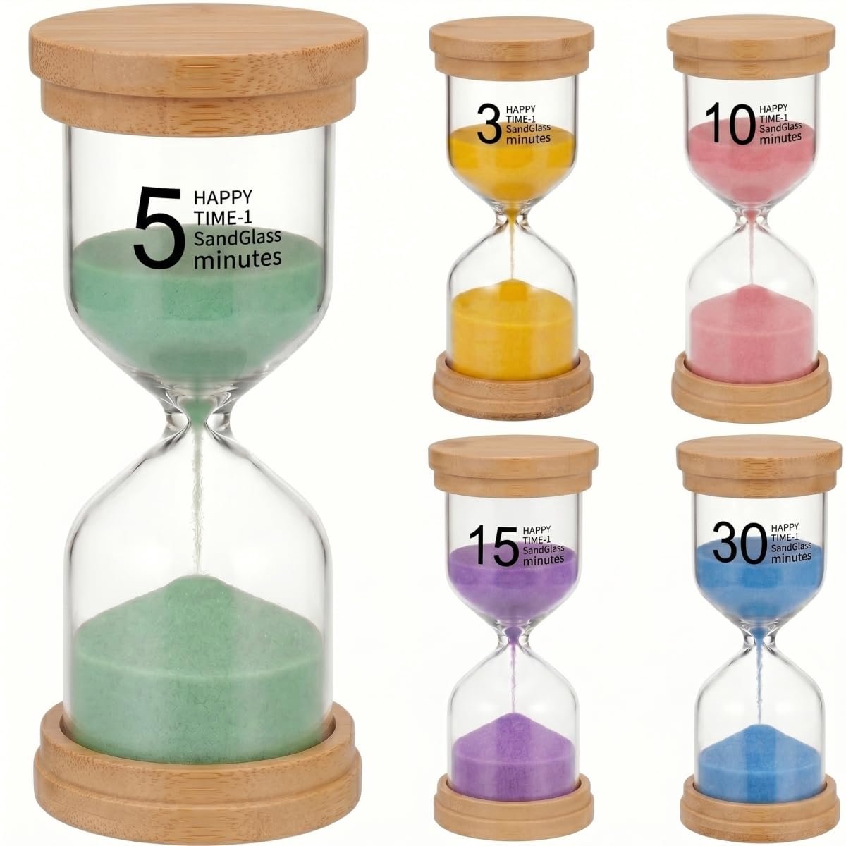Set zandlopers voor kinderen, visuele timer voor dagelijkse routines en leren