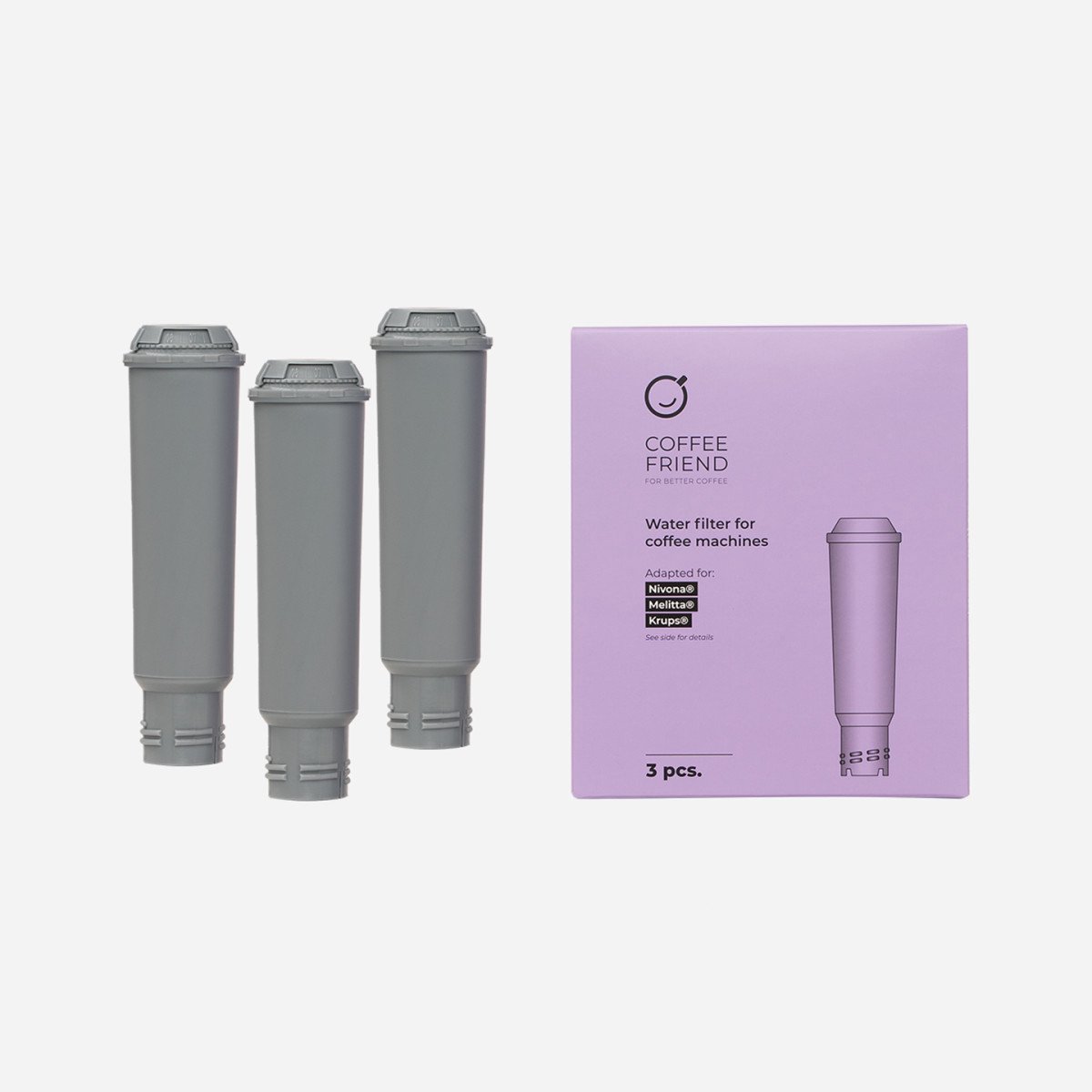 Set van 3 Coffee Friend waterfilters voor Melitta / Krups / Nivona koffiemachines