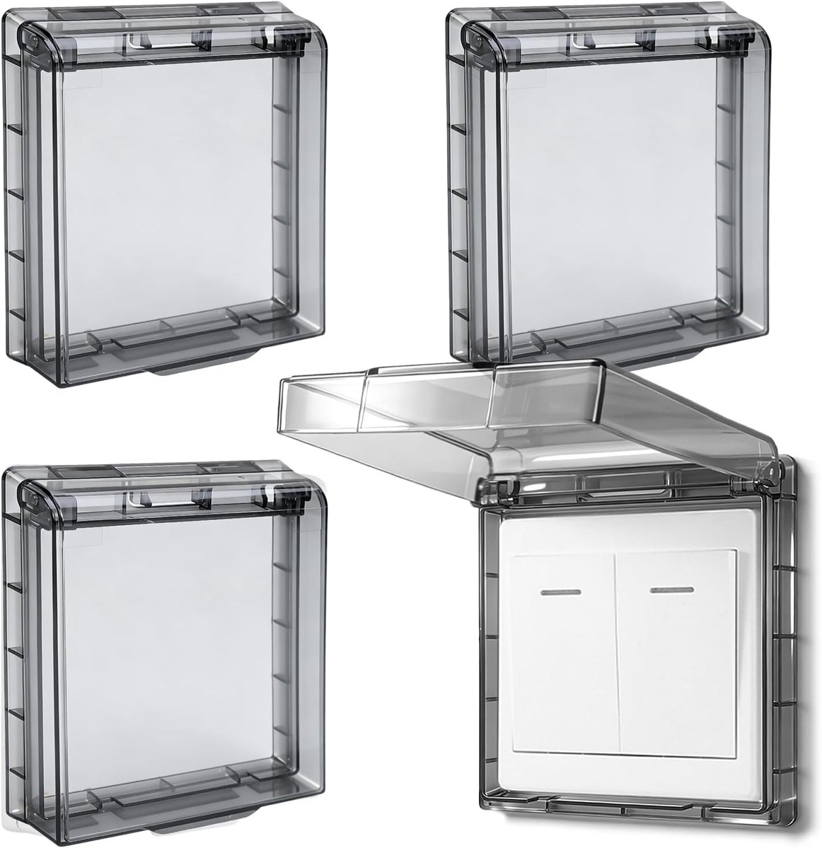 4 stuks stopcontact lichtschakelaar type 86 Flip stopcontact afdekking waterdicht regenbescherming stopcontact buiten beschermdeksels stopcontactbescherming schakelaar voor badkamer tuin keuken