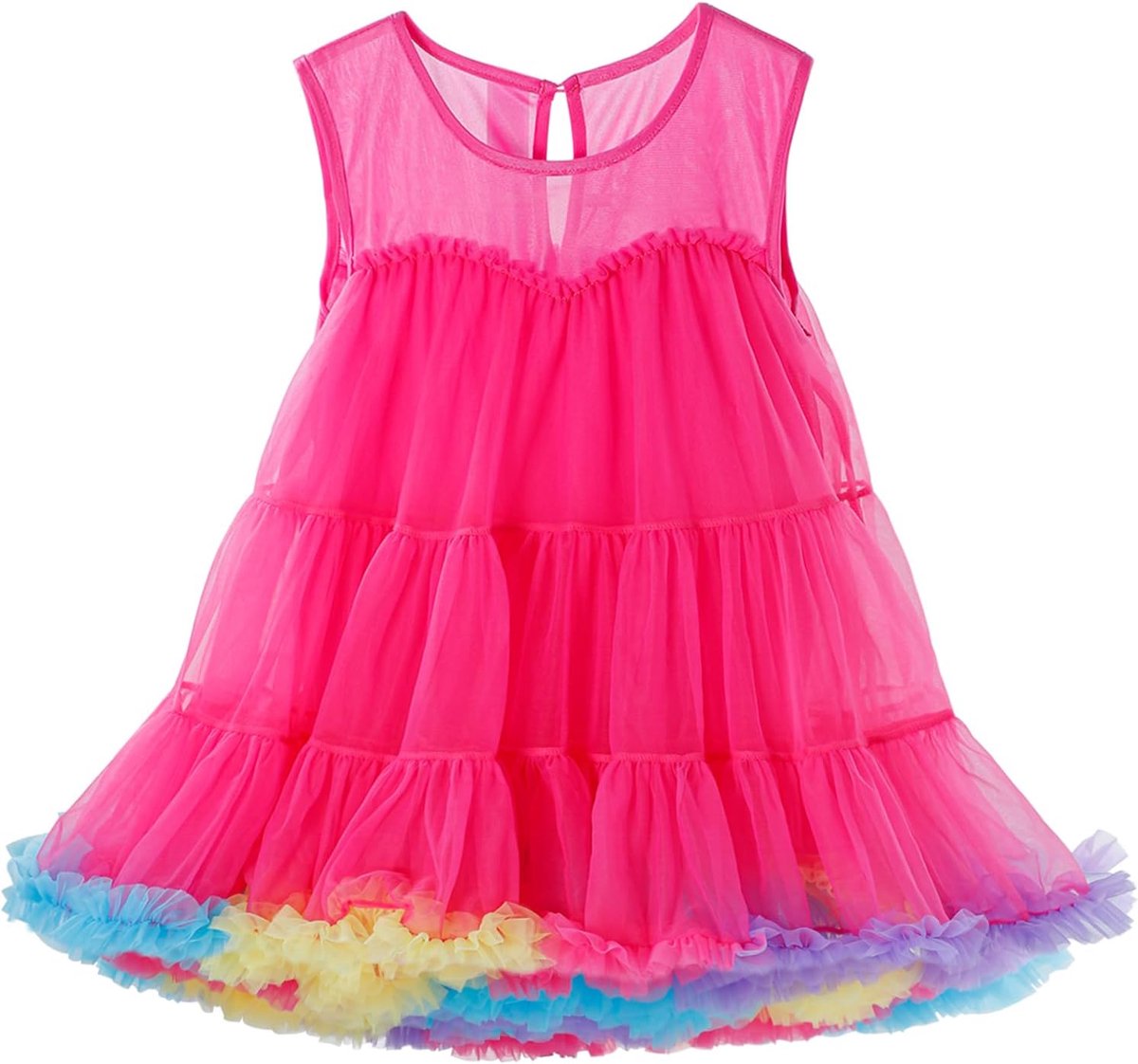 Tutu jurk voor meisjes, prinsessenjurk, zomer, meerlaagse ruches, tule, casual, feest voor kinderen, 2-8 jaar
