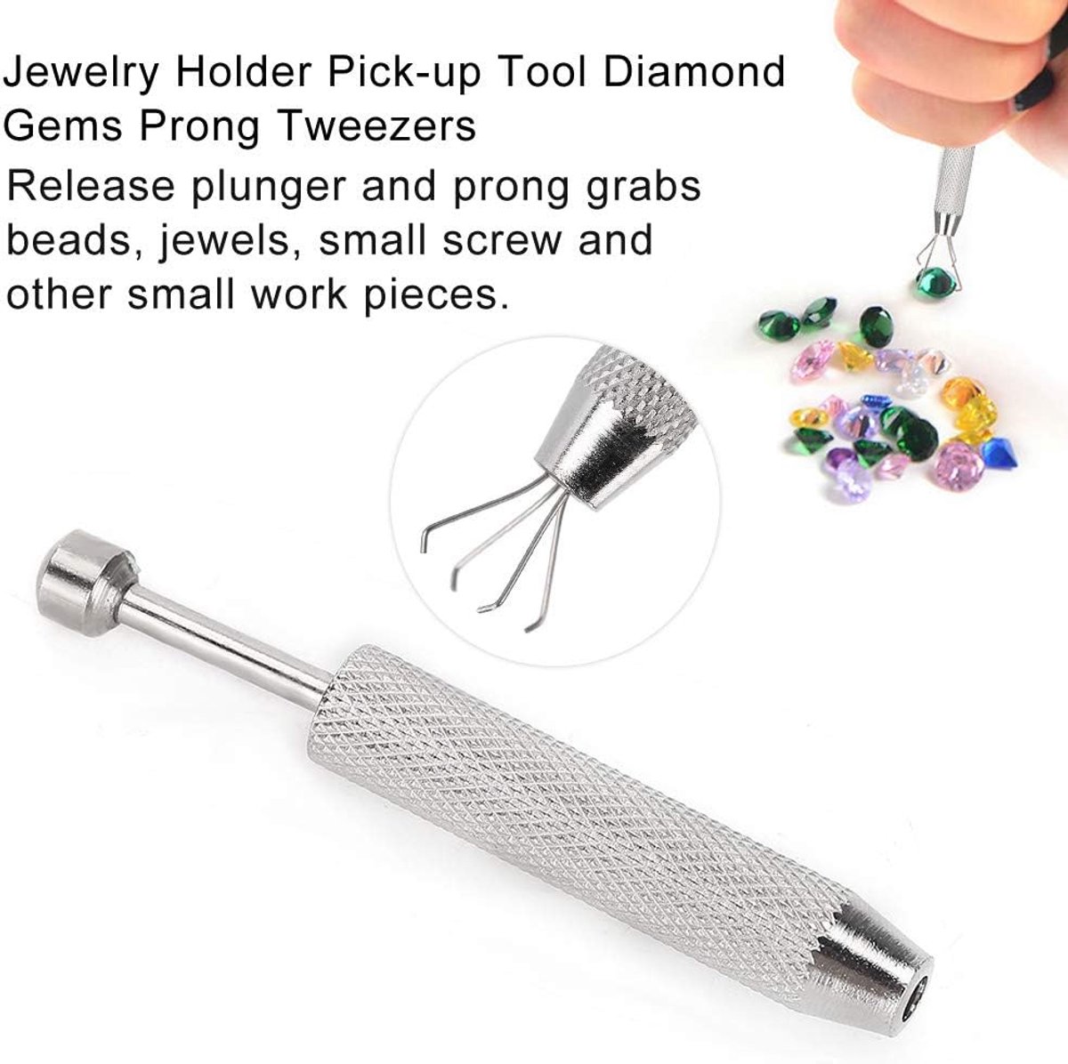 4 Prong Sieraden Pincet, Edelsteen Sieraden Tang, Piercing Ball Houder Grabber Pick-Up Houder Tool voor Piercing, Bal Pincet voor Lassen Solderen Sieraden Maken (3)