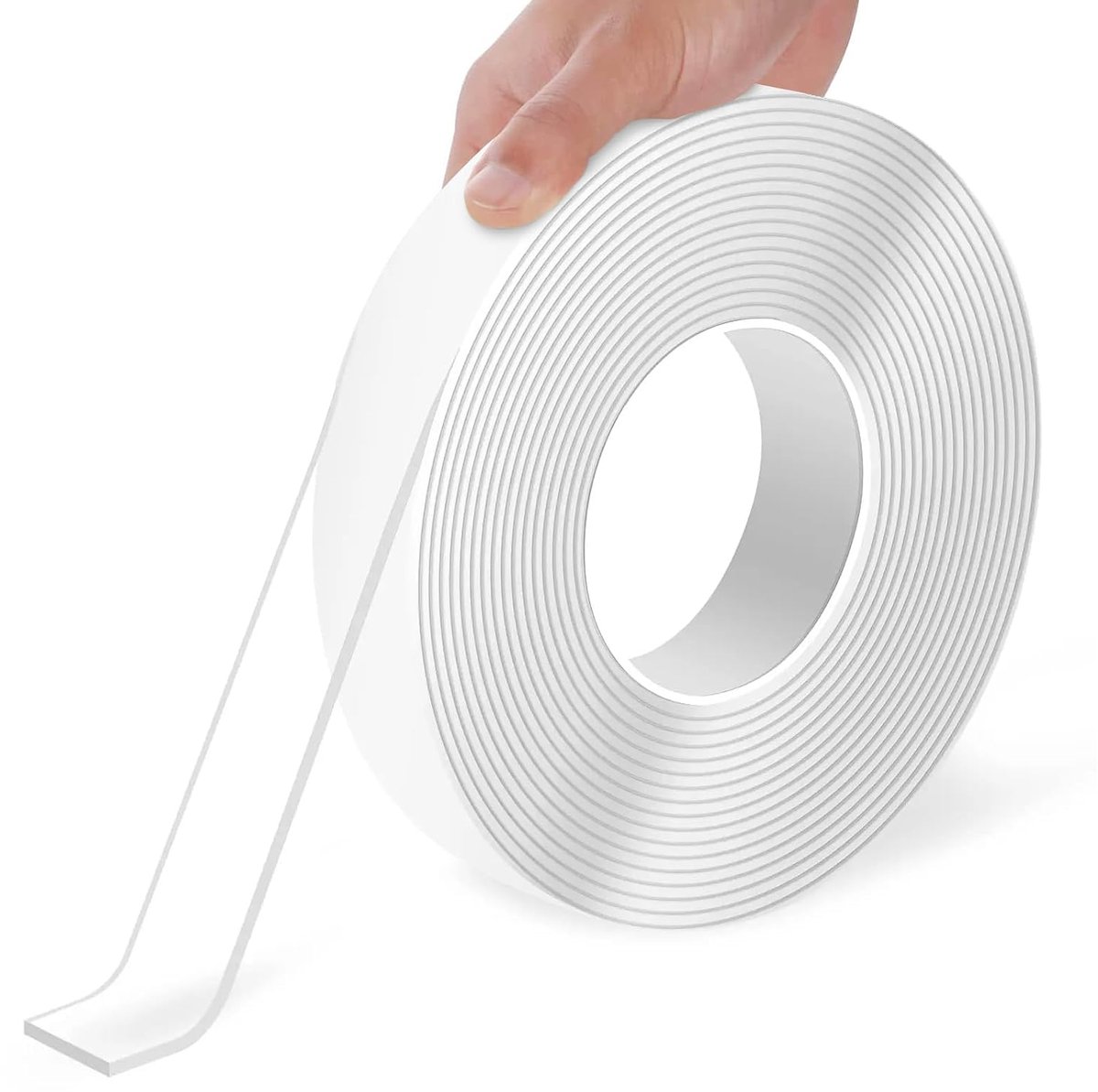 10 x 20 x 1 mm nano-plakband, dubbelzijdig plakband, extra sterk, transparant, herbruikbaar, zonder sporen voor metaal, kunststof en oppervlakken