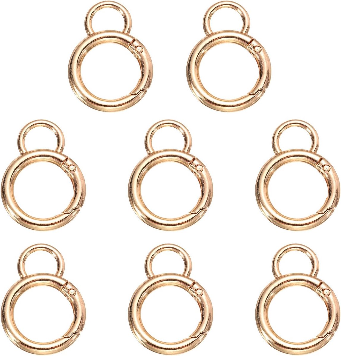 Lente O-ringclip, 8 stuks, metalen lentekarabijnhaak, sleutelring, pompoenvormige sleutelhanger, kliksluiting, accessoires voor portemonnee, schoudertas, doe-het-zelf, goud, medium