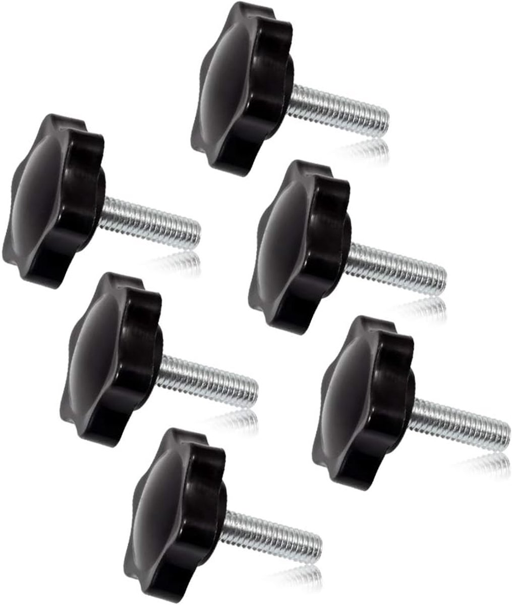 6 Pcs Klemschroef Knop M6 X 20 Pruim Hex Vormige Handknoppen Gekartelde Duim Schroef Handvat Klemknop Mannelijke Draad Metrische Draad