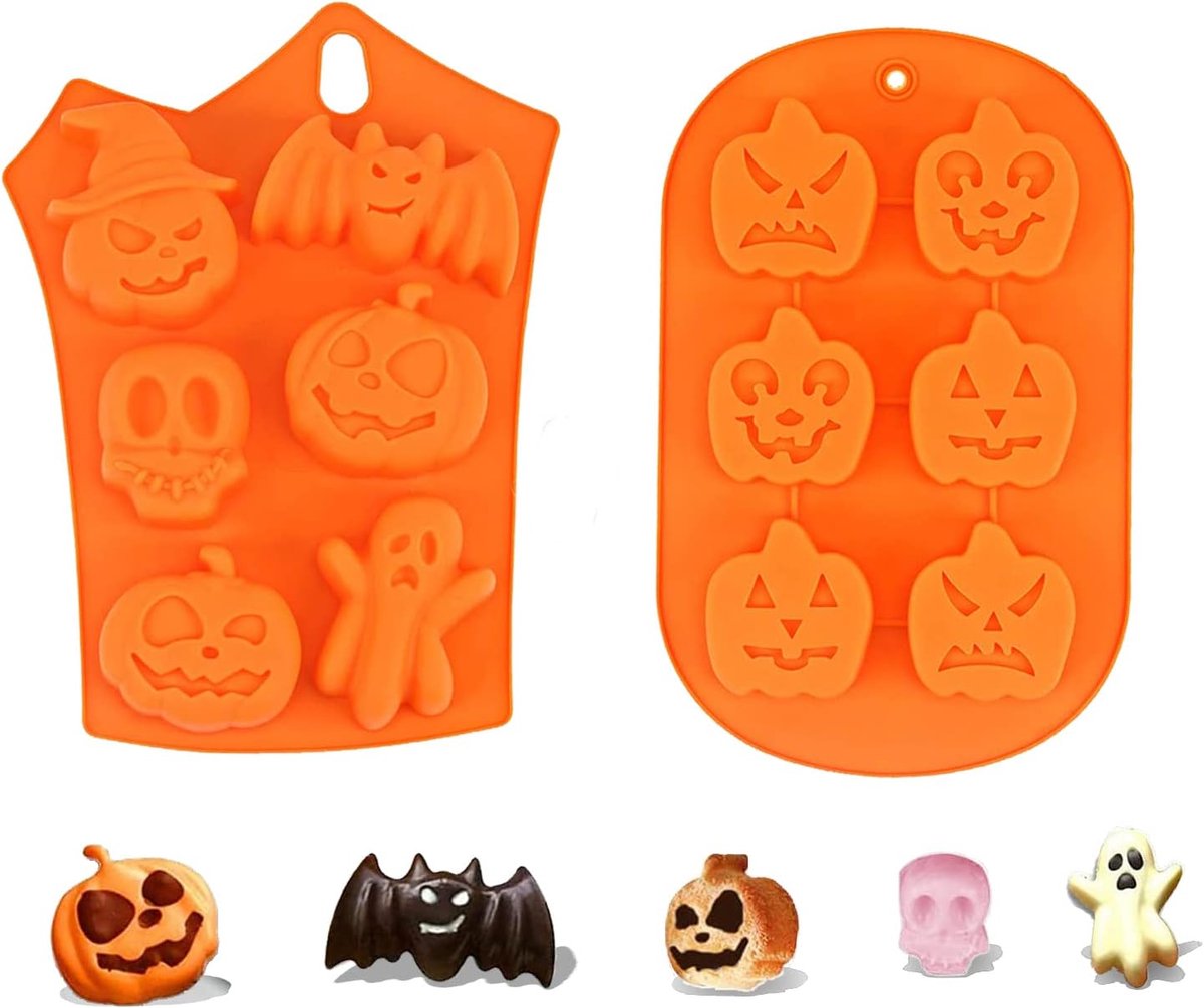 Halloween Chocolade Mal Siliconen - Siliconen Halloween Bakvormen - Halloween bakgereedschap - Handgemaakte Zeepvormen - Muffin Bakvormen - Voor DIY Halloween Fondant, Snoep, Gelei, Chocolade, Bakken, Koekjes, Taarten