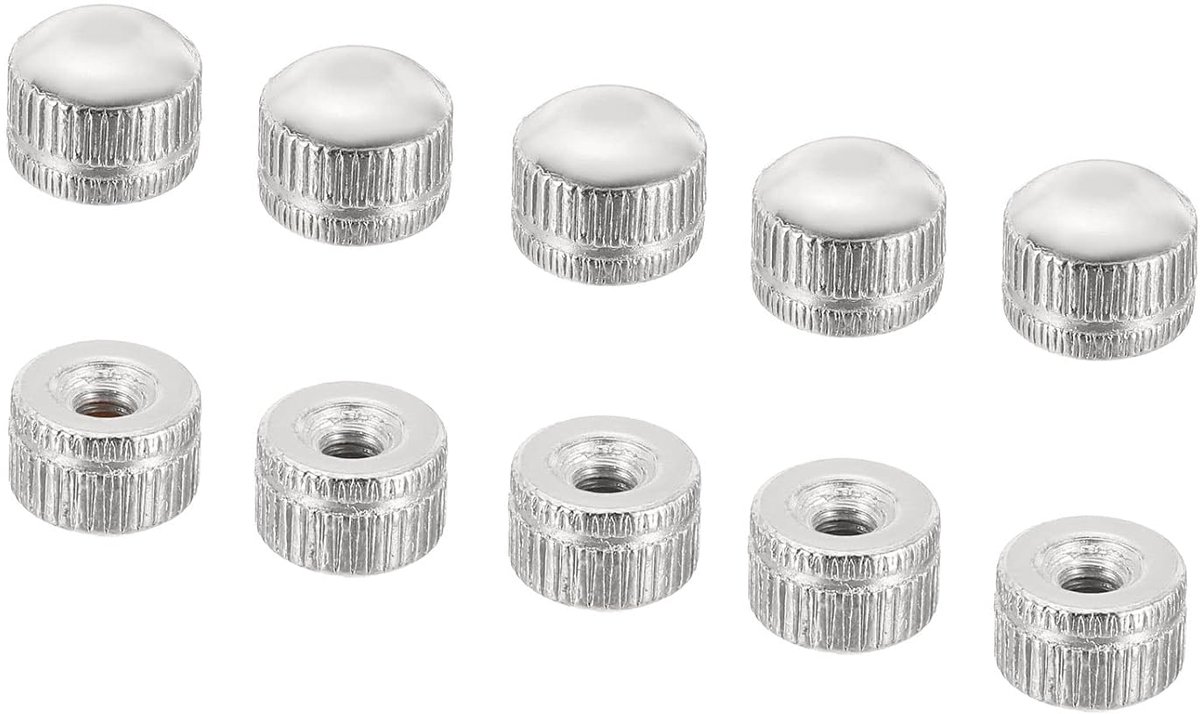 M4 25 stuks dopmoeren hoedmoer schroef knop dop inzetstuk bout afdekking binnendraad gekartelde hardware connector lichttechniek zilverkleurig