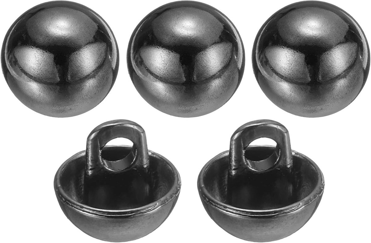 5 Stuks 14L Metalen Ronde Platte Naaiknopen 9mm 11/32" Single Gat Ambachten Vervangingsknop voor Mannen Vrouwen Pak Wollen Jas Shirt Broek Naaien Ambachten, Zwart