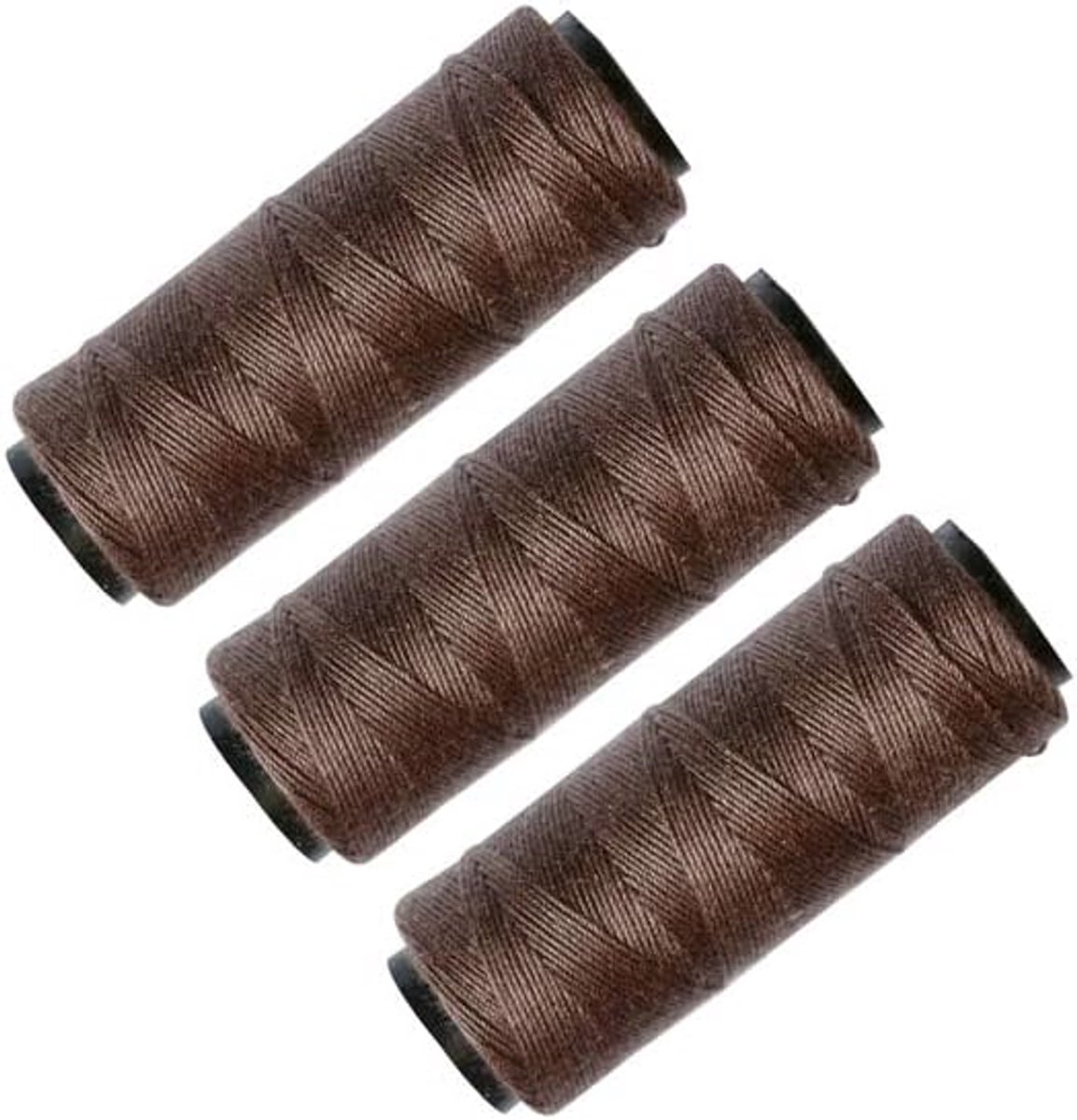 3 rollen draden voor haar weven bundels, hair extensions, naaien haar inslag, maken pruik DIY weven draad (bruin)