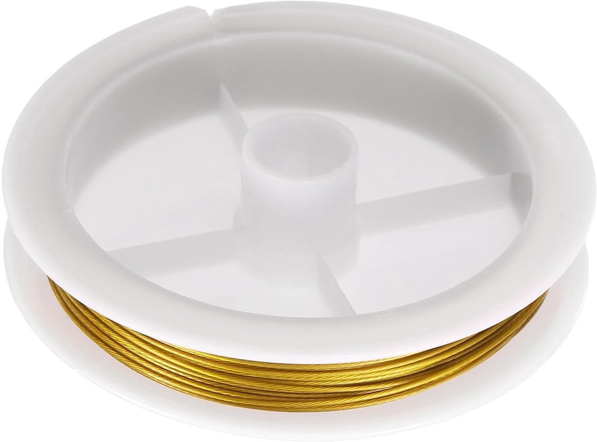 Filament: 33 voetlengte, 21 gauge, roestvrij staal, draad voor het maken van sieraden, kleurbestendig, voor het maken van sieraden, goud