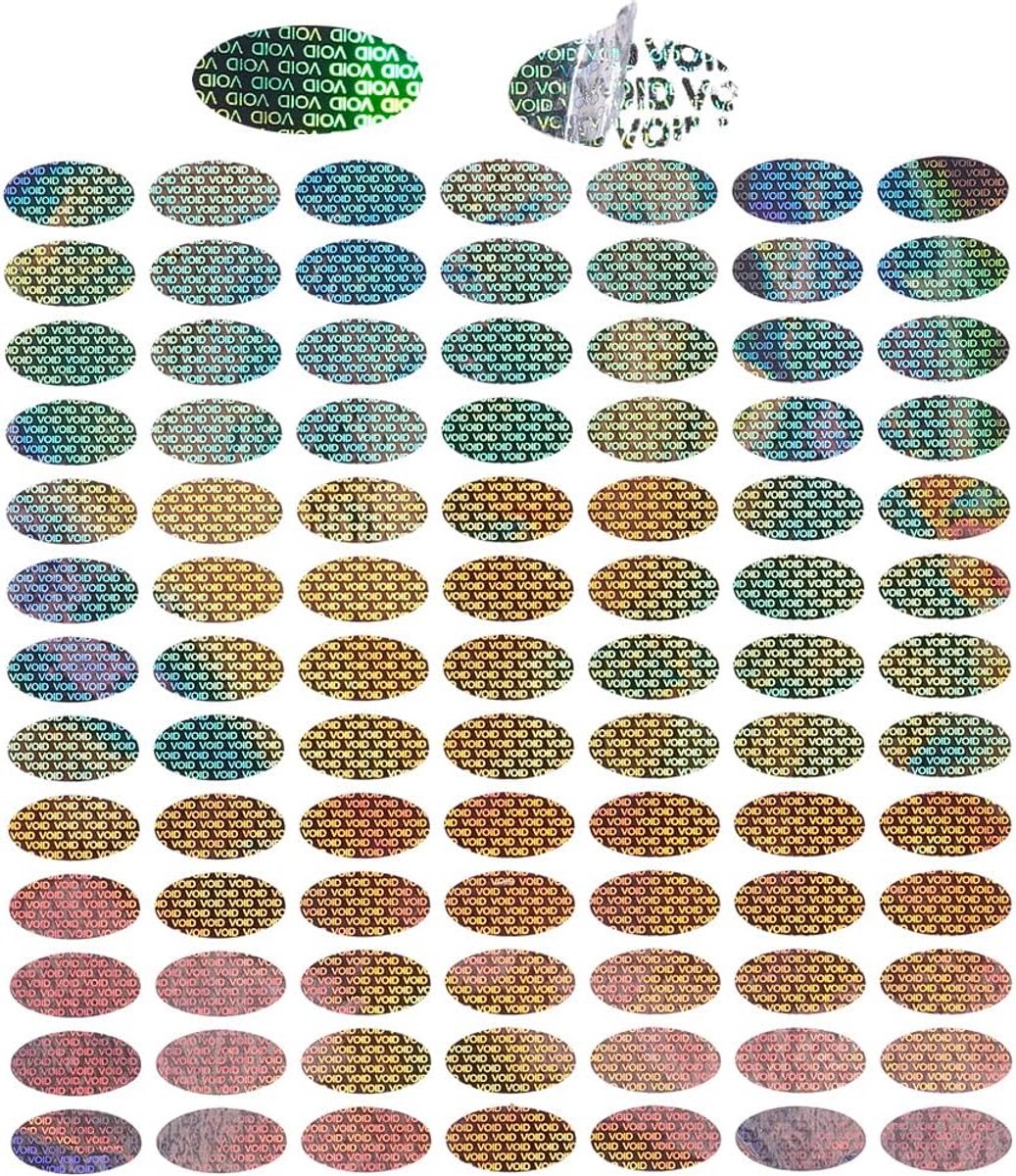 500 stuks Ovale Hologramstickers Met Verzegeling Tegen Manipulatie 3D Zilver 0.7x0.5 Inch Aangepaste Garantie Void Beveiligings Verzegelingslabels Voor Containers Dozen Verpakking Verzegeling