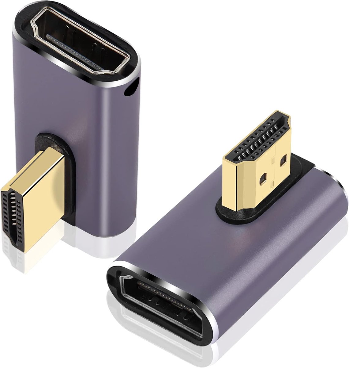 HDMI-adapter, 90 graden, 8 K, 2 ondersteuningsgroepen mannelijk naar vrouwelijk, HDMI 2.1, rechthoekig, 8 K @ 60 Hz, 4 K @ 120 Hz, HDR (Left Bend)