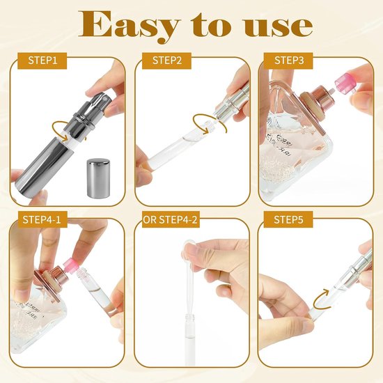 10 ml Parfum Reizen Fles, 3 stks Parfum Verstuiver Hervulbaar, Spray Flessen, Draagbare voor Reizen Vakantie Vrouwen Man — afbeelding 5