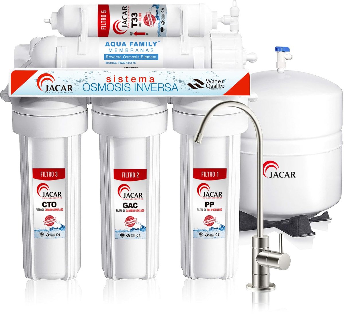 Terugslagventiel 1/4 voor omgekeerde osmose, 5 standen, 300 PSI | Compatibel met alle niet-compacte apparaten, 6 mm slang, voorkomt terugstroom van water en beschermt het osmosesysteem