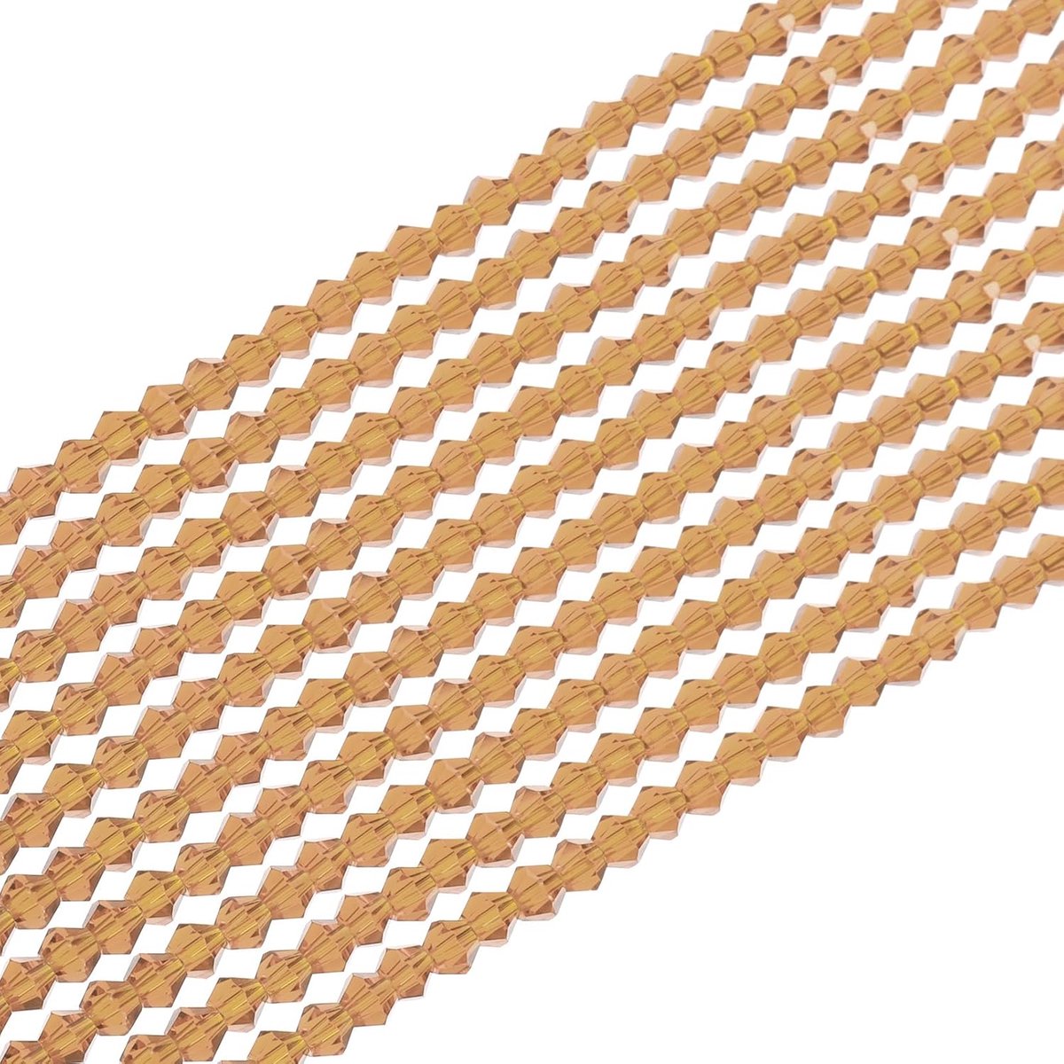10 strengen 4 mm bicone kristallen glazen kralen, 840 stuks rondelle gefacetteerde kristallen kralen bedels bulk voor sieraden maken oorbellen armbanden doe-het-zelf ambacht, gouden champagne