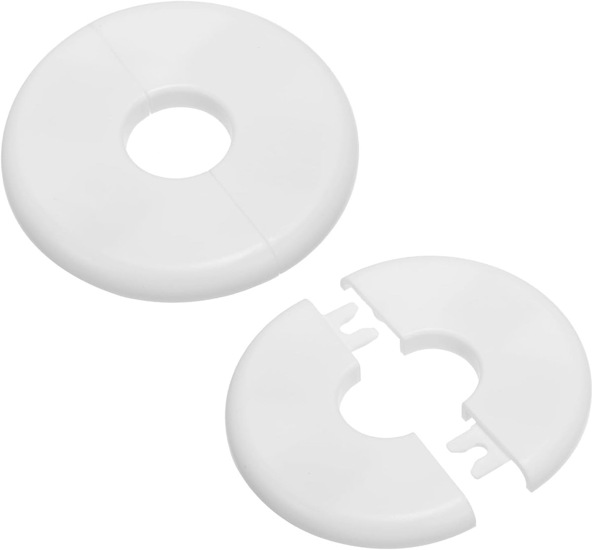 Muur splitflens 23,5 mm, 2 stuks ABS ronde zelfklevende rozet plaat gespen, waterpijphoezen voor keuken, badkamer, arm, pijpkraan, decoratie, wit