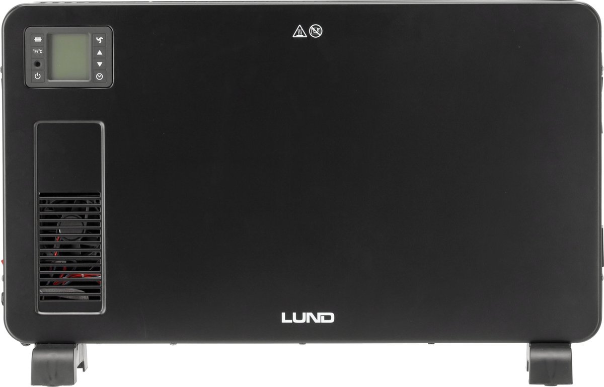 Elektrische Convector Kachel - 2300W - Met LCD Display, Afstandsbediening & Turbo Ventilator - Zwart - 4 Standen (1000W / 1300W / 2300W & Anti-Frost) - Thermostaat (5-37°C) - 24u Timer - Mobiele Bijverwarming