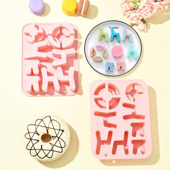 2 stuks Meubel-thema Siliconen Fondant Mal Creatieve Schattige Stoel Bureau Tafel Mallen voor DIY Cake Chocolade Pudding Gelei Snoep Resin Craft Maken Decoratie — afbeelding 5