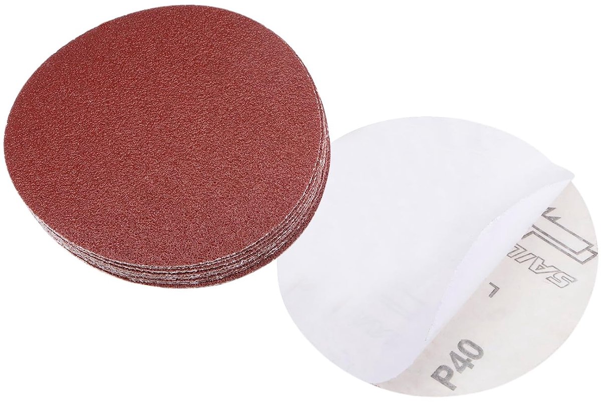 Psa, diameter 12 cm, korrel 40, zelfklevend schuurpapier - (toepassingen: voor houtbewerking en metaalbewerking), 10 stuks