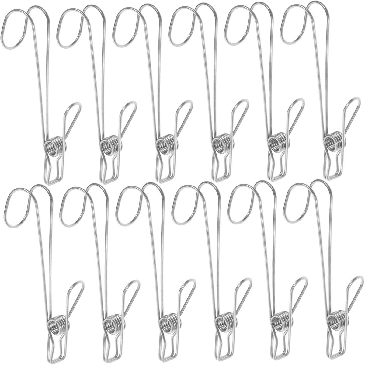 12 stuks- wasknijpers-wasknijpers metaal -wasknijpers groot-wasknijpers roestvrij staal -Droogrek Knijpers -Knijpers-Binnen en Buiten-Strandlaken Knijpers - Badlaken Clips -Voor Handdoeken, Hoed, Jurken, Badhanddoek-Winddicht-Anti Slip-11cm-zilver