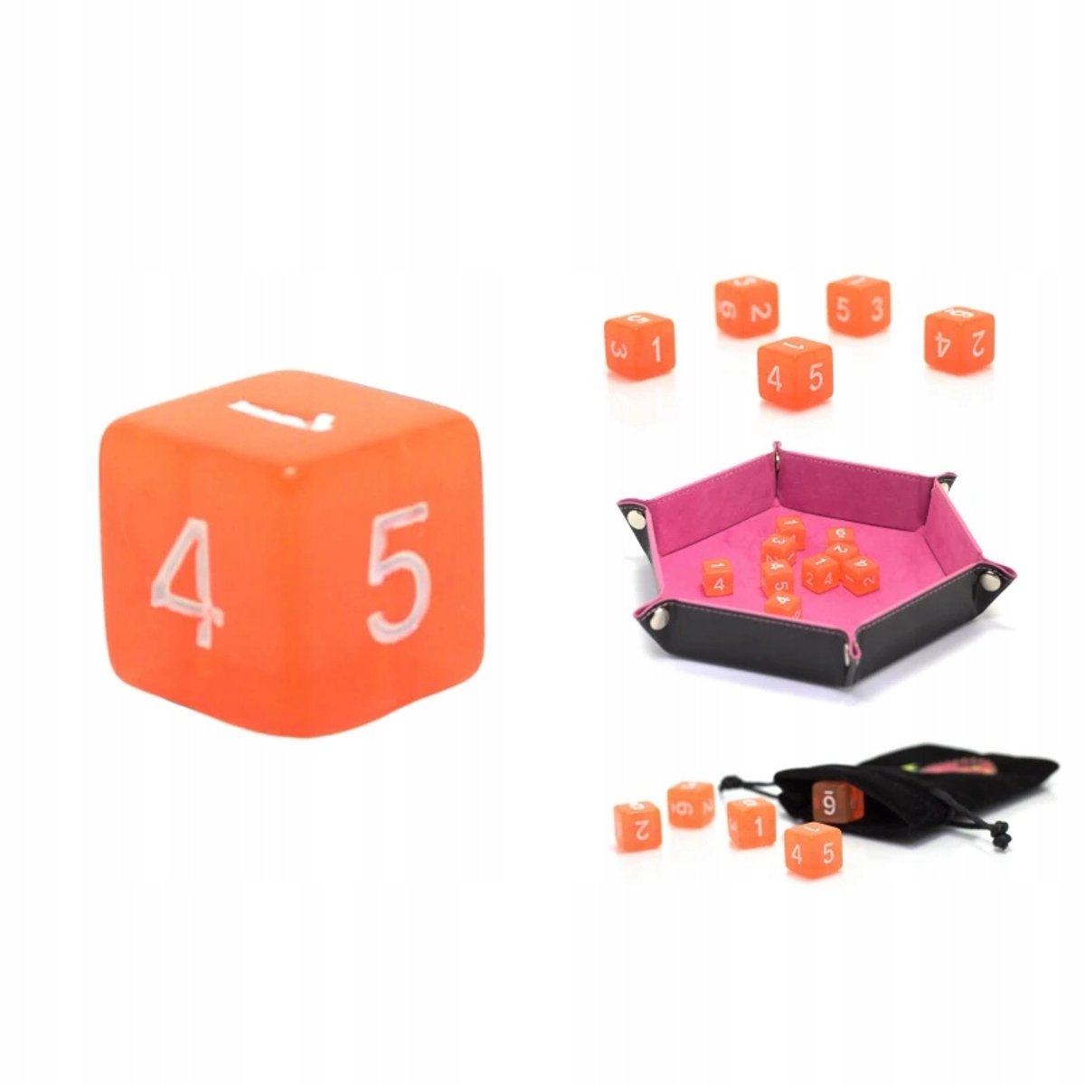 Transparante Zesijdige Dobbelsteen K6 voor Poker & Rollenspellen