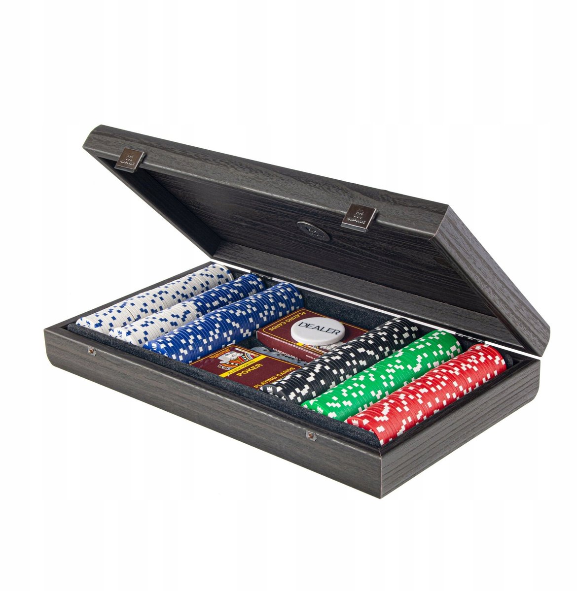 Exclusieve Poker Set in Mat Zwarte Houten Koffer