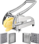 Aardappelsnijder - met antislipvoet - Frietsnijder - 2 messen (7 mm en 10 mm) - Roestvrij staal - Groentesnijder