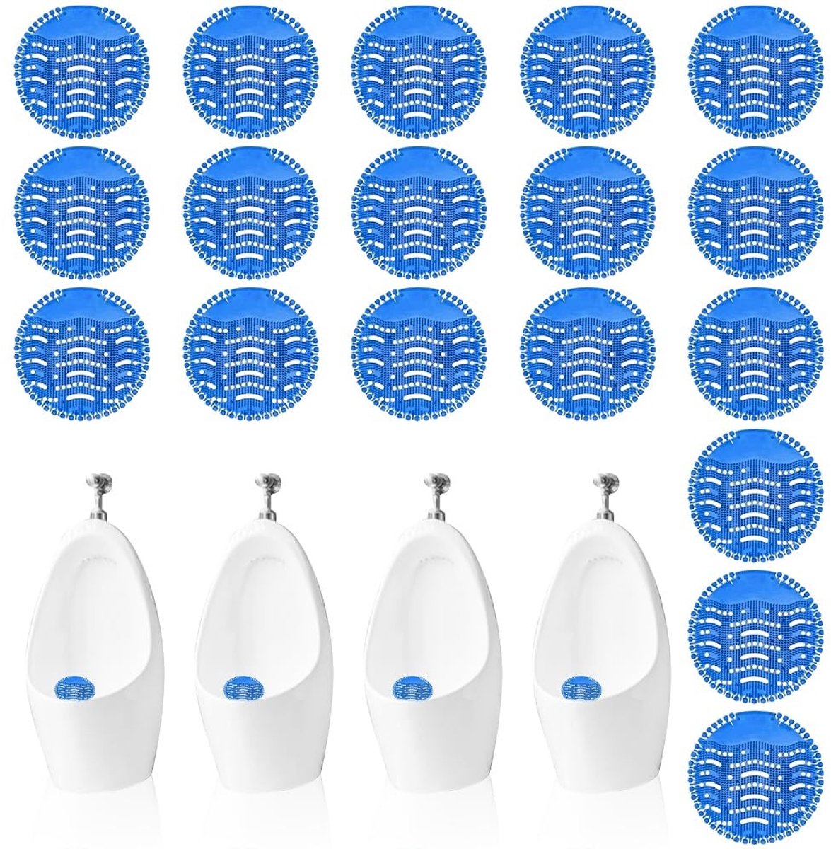 Urinaalzeef met geur, 18 stuks universele urinoir inzetstukken met spatbescherming en geurbescherming voor toiletgebruik, ideaal voor hygiëne en comfort