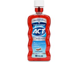 ACT Anticavity Fluoride Mondspoeling Cinnamon 532 ml – Fluoride Mondwater voor Bescherming tegen Cariës