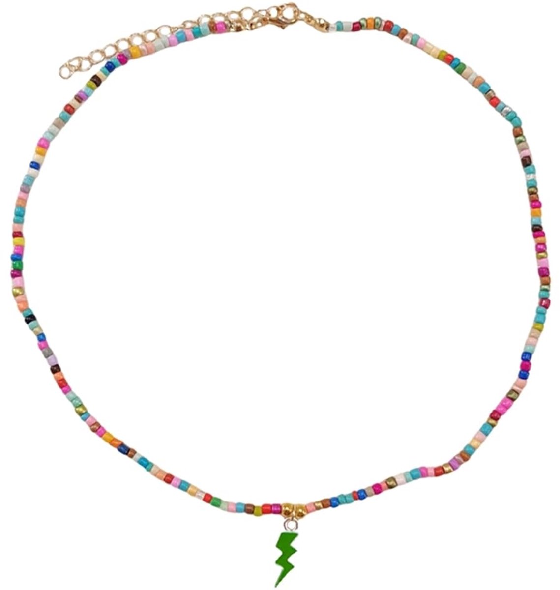 SolidKeus - Boho Choker Ketting met Kleurrijke Rijstkralen