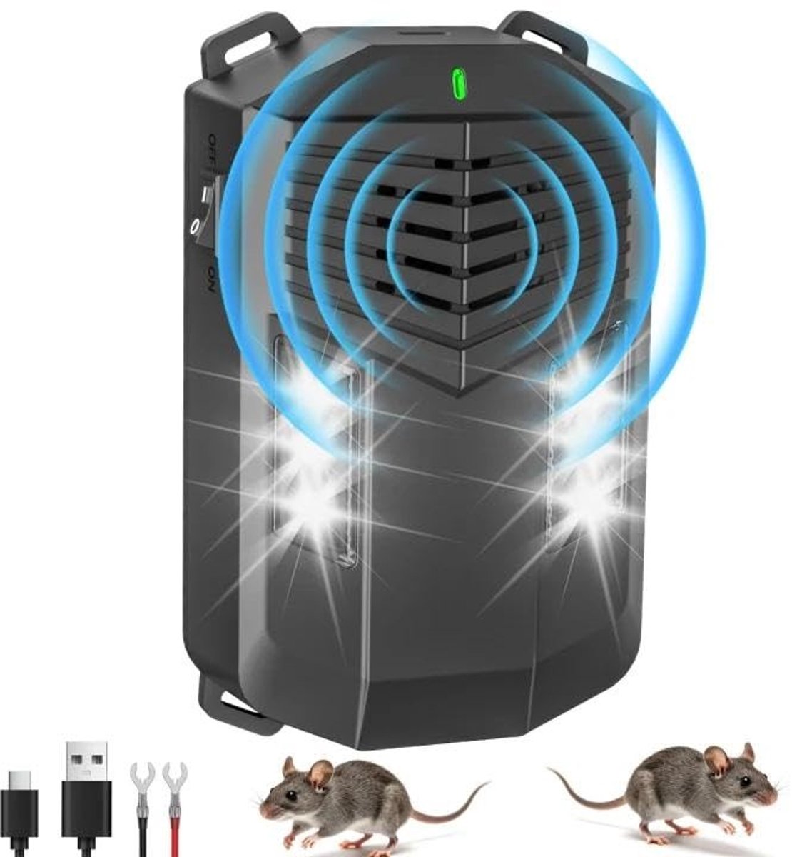 SolidKeus - Ultrasone Marterverjager met Flitslicht en Batterijvoeding