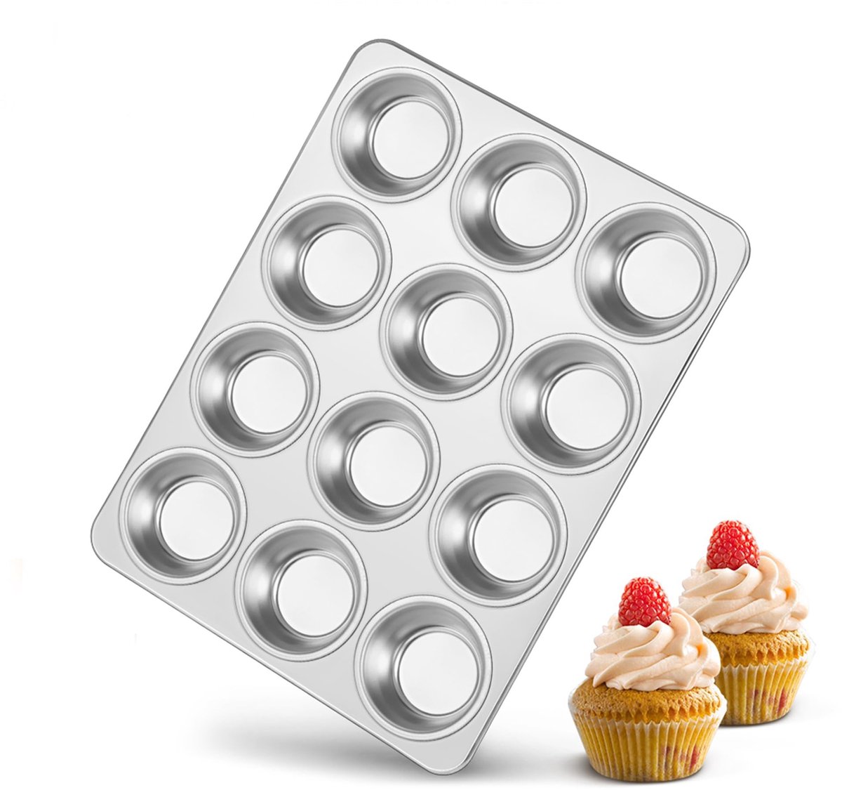 SolidKeus - RVS Muffinvorm voor 12 Muffins
