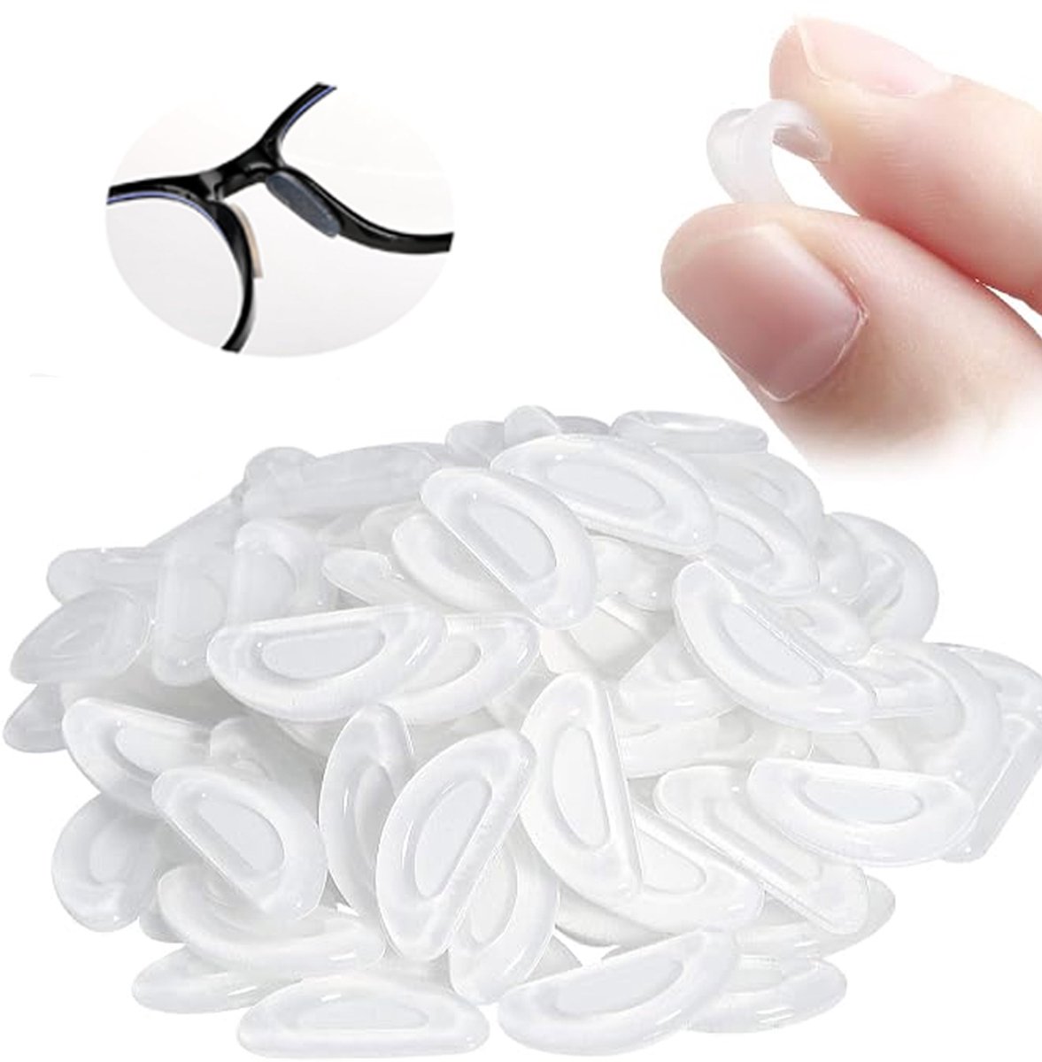 24 Paar Anti-slip Neus Pads -15*6.5mm - Neuskussen Bril - Soft Bescherming Bril - Neuspads - Siliconen - Druppel - transparant