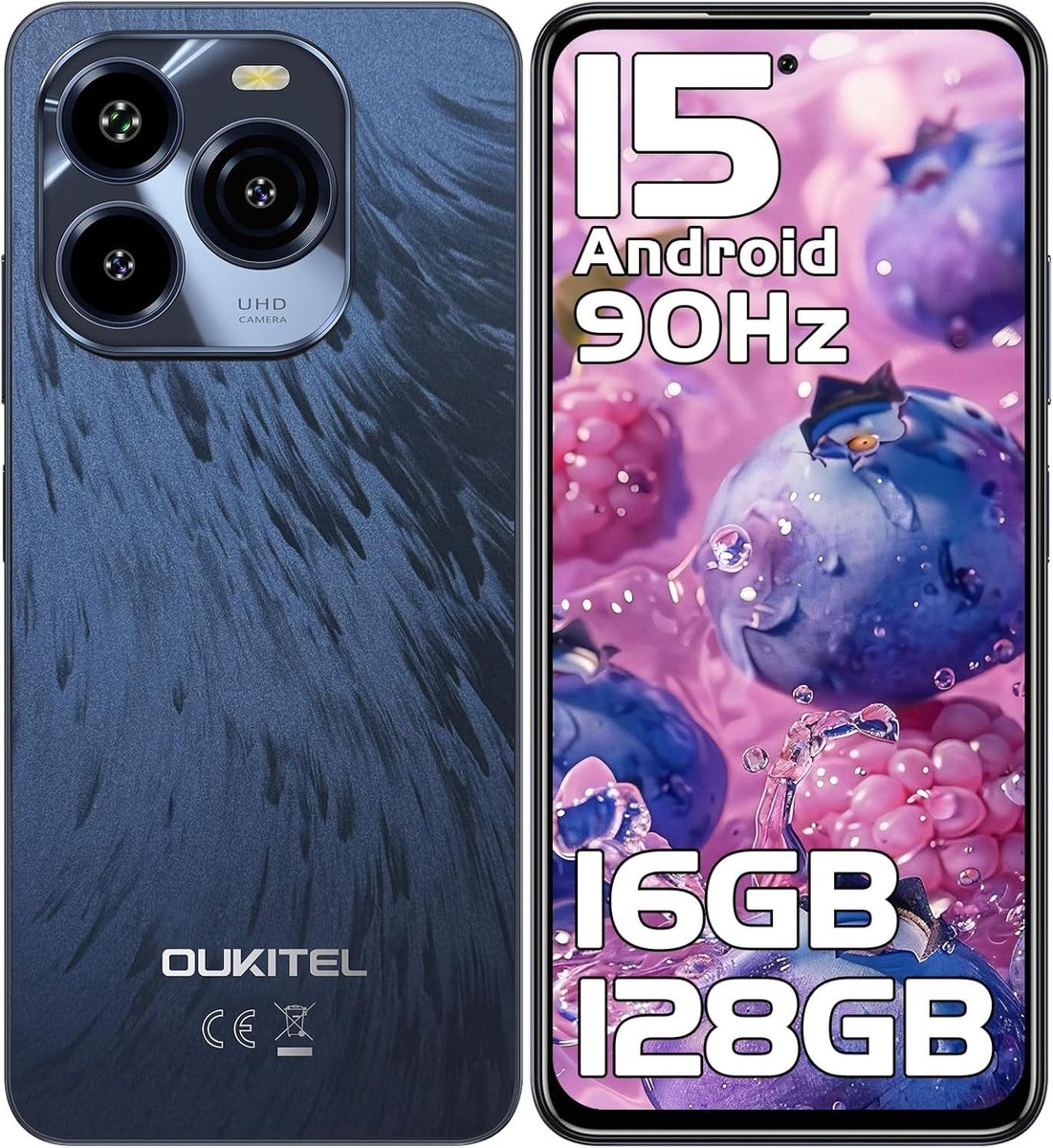 OUKITEL C65 Smartphone-6,7 inch HD-16 GB RAM-128 GB opslag-5150mAh accu-50MP camera-Android 15