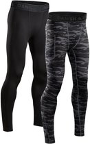 DANISH ENDURANCE Compressiebroeken - Sneldrogende Anti-Schurende Hardloopbroeken - Heren - 2 Paar - XL