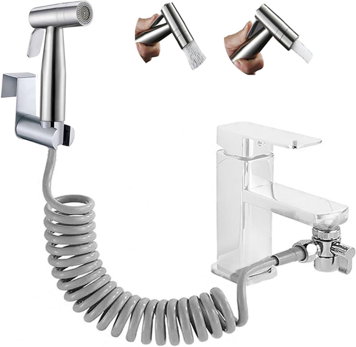 ZRNS® Bidet Sproeier - Handdouche Kraan - Complete Set - Met 1,5m Slang