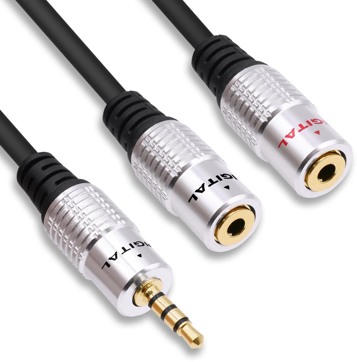 Omgoods - 3.5mm TRRS Hoofdtelefoon Splitter Y Kabel voor Apparaten