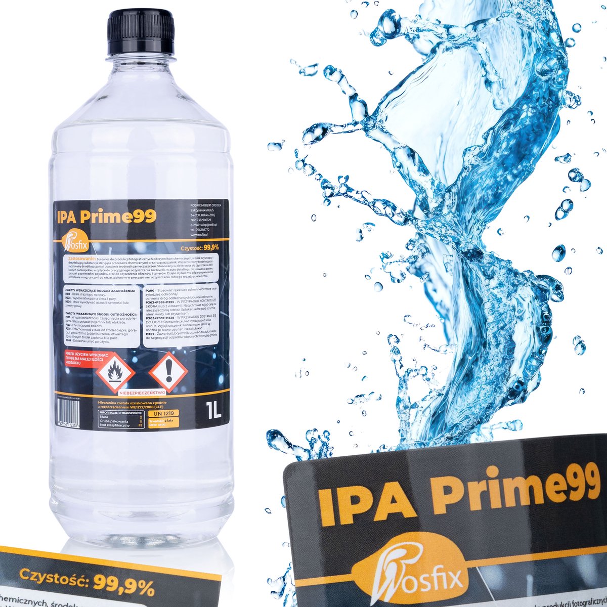 Rosfix Isopropylalcohol IPA Prime99 - Snelle Verdamping - 99,9% Puurheid, 1 L