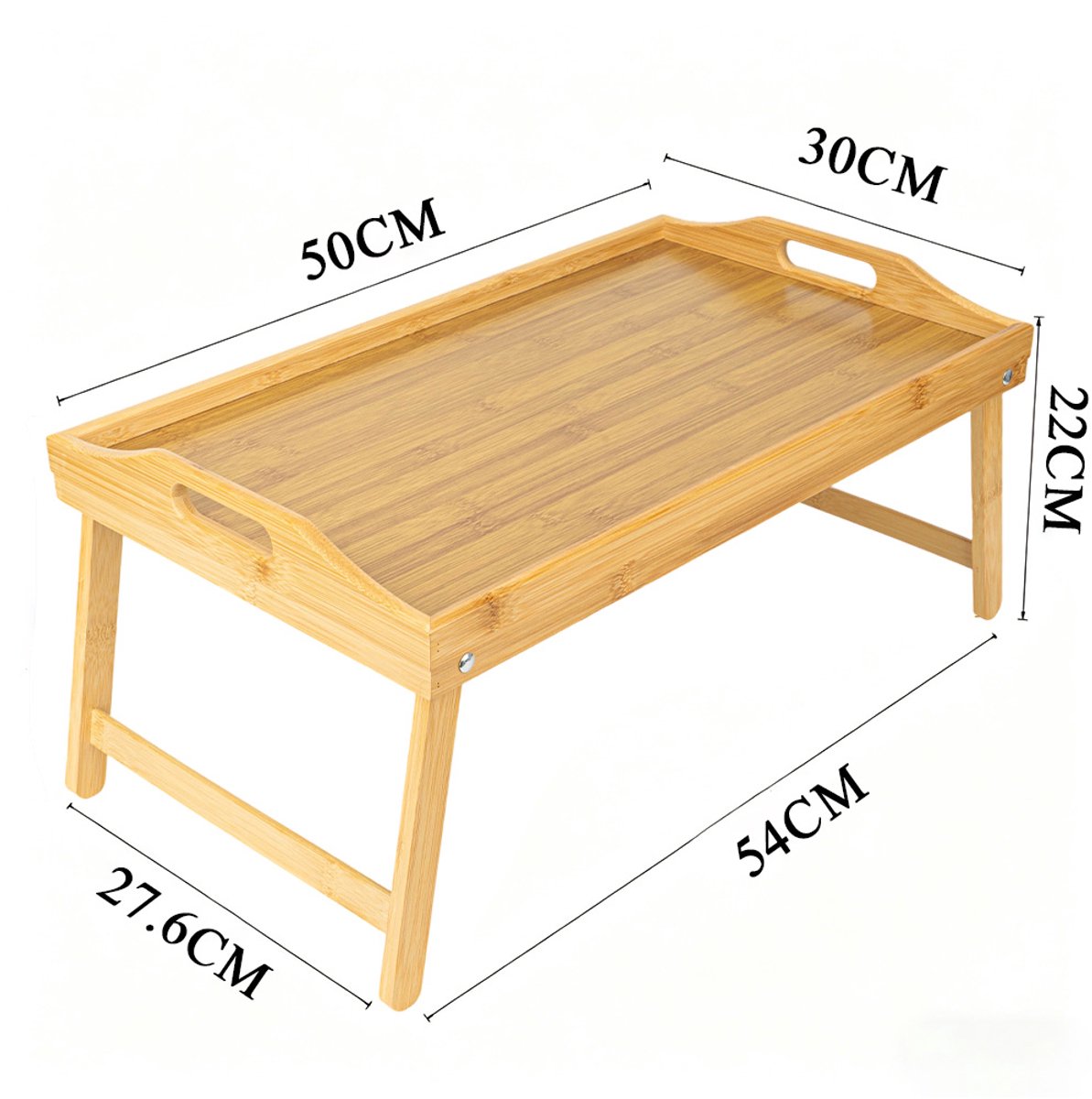 Opvouwbaar Serveerblad Van Bamboe, Nachtkastje Met Inklapbare Poten, Multifunctioneel Ontbijtblad Voor Op Schoot, Opklapbare Bedtafel. — cadeau in Koken & Dineren - foto 3