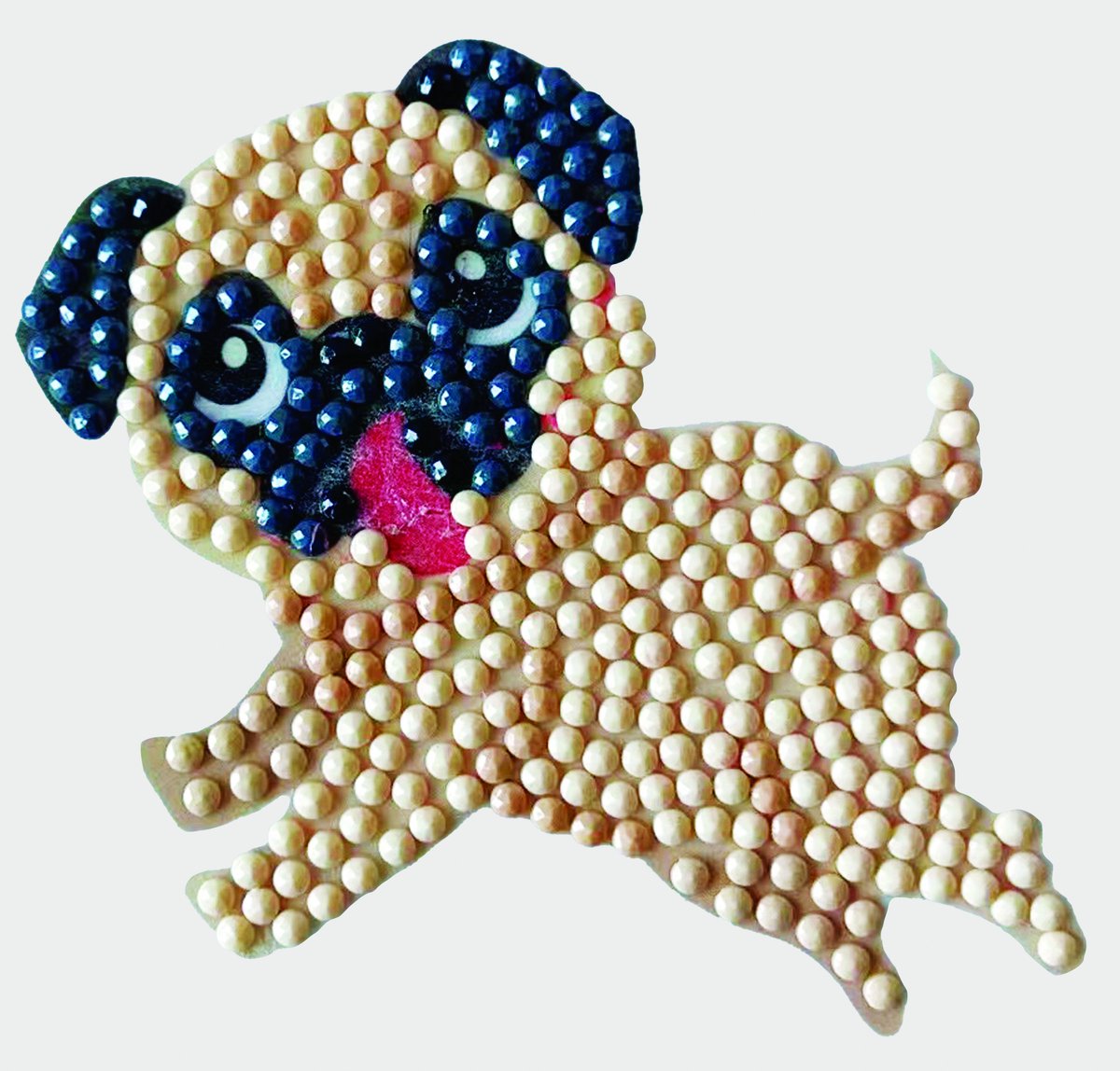 Crystal art sticker van spelende pup van 9x9 cm om te diamant painten