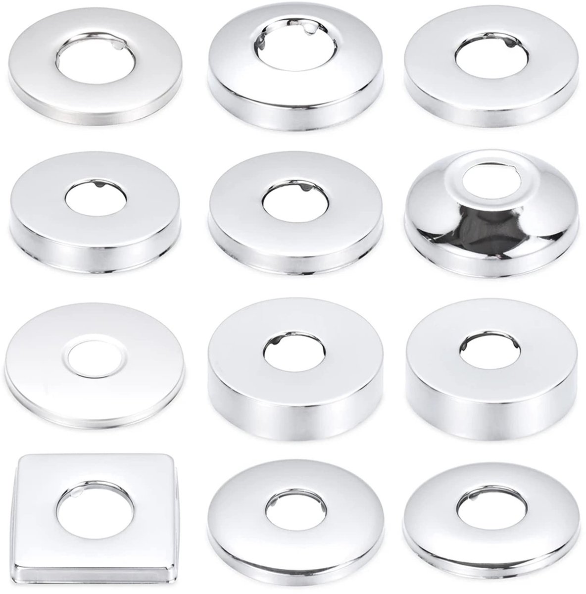 Omgoods - Set van 2 RVS Faucet Rosettes Ø 25 mm met Chrome Afwerking